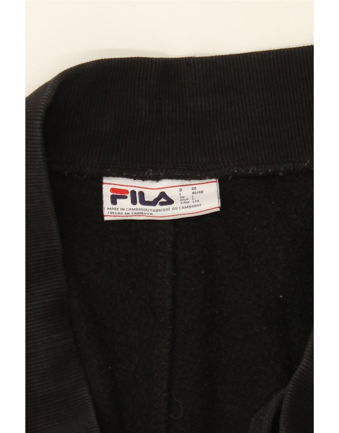 FILA Mens Tracksuit Trousers Joggers Large  Black Cotton Vintage Fila and Second-Hand Fila from Messina Hembry 