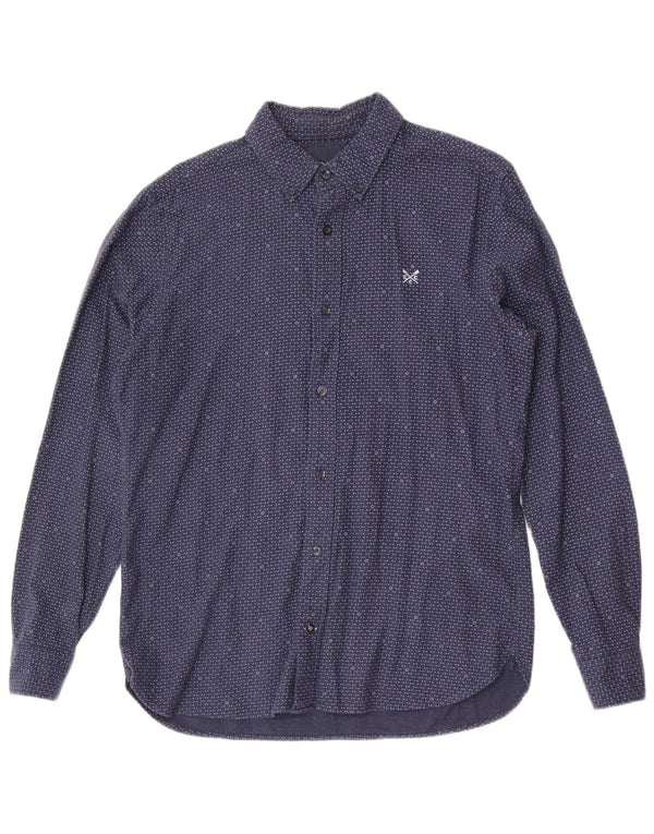 Crew Clothing Chemise Slim Fit Homme Bleu Marine En Coton À Pois