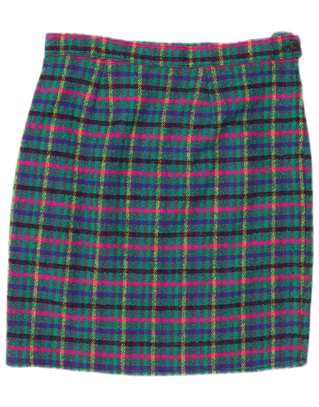 jupe crayon femme vintage Medium W30 Blue Plaid