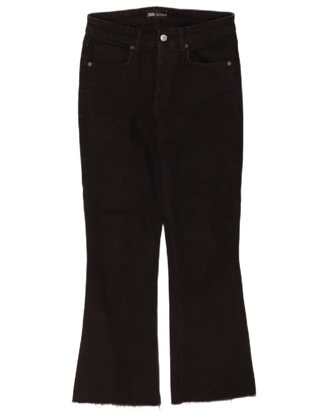 Zara Jean évasé femme EU 38 Small W28 L26 coton noir