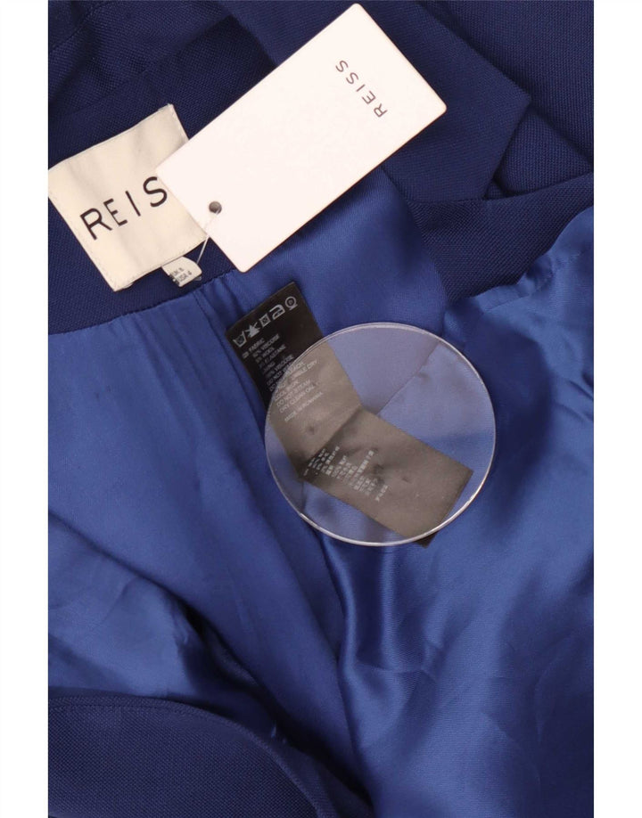 Reiss Veste blazer 1 bouton pour femme UK 8 Small Bleu Viscose