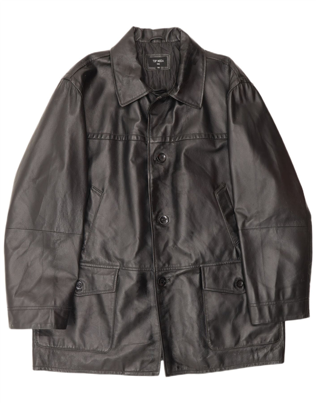 Veste en cuir homme vintage IT 56 3XL Cuir noir