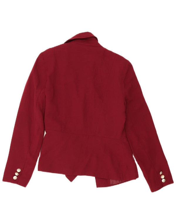 Lipsy Veste Blazer Ouverte Femme UK 12 Polyester Bordeaux Moyen