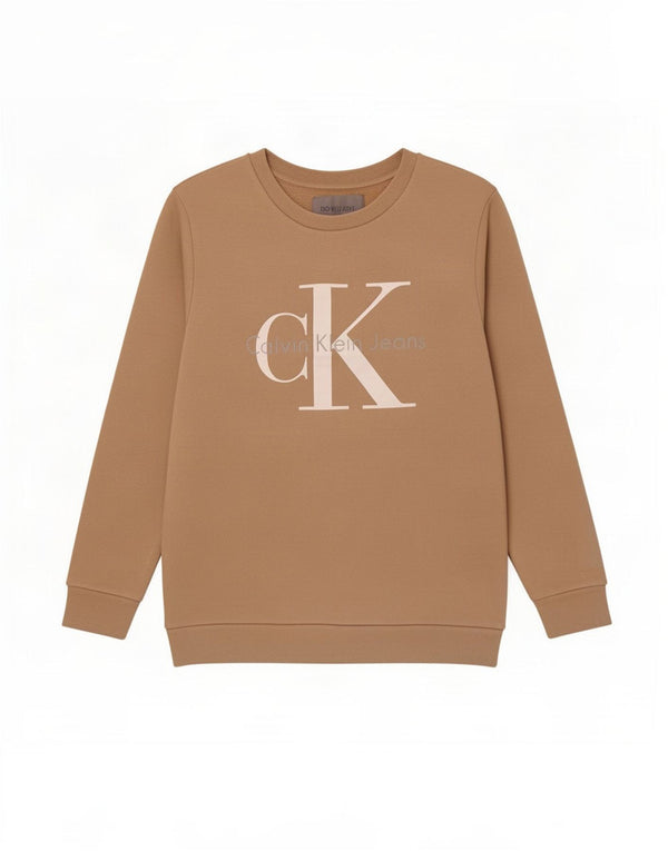 Calvin Klein Jeans Sweat-shirt graphique pour femme UK 10 Petit Beige