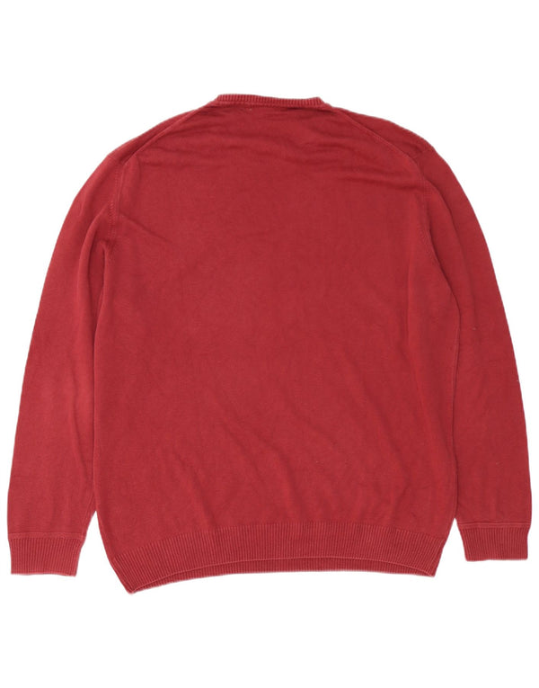 Massimo Dutti Pull à col rond pour homme 2XL en coton bordeaux