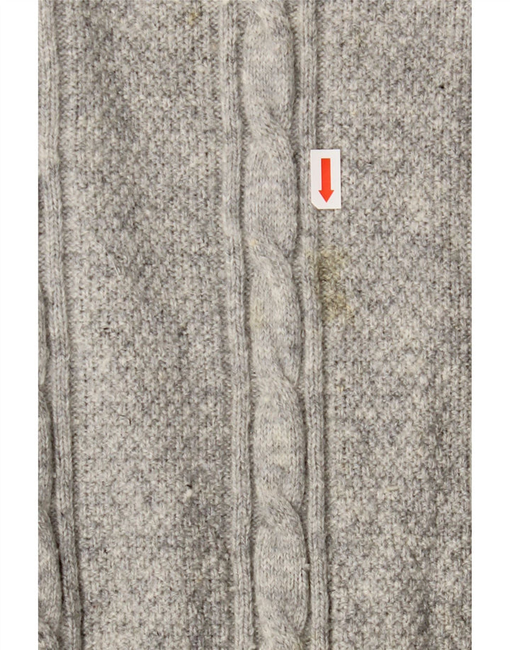 Crew Clothing Pull à col zippé pour homme en laine d'agneau gris Taille L