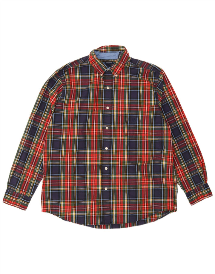 Chaps Chemise Homme Large Coton à Carreaux Multicolore