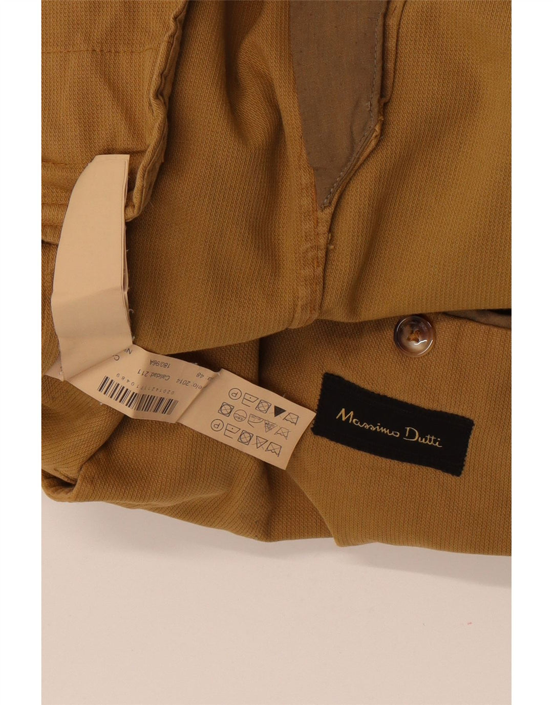 Massimo Dutti Veste Blazer 2 Boutons Homme EU 48 Coton Kaki Moyen