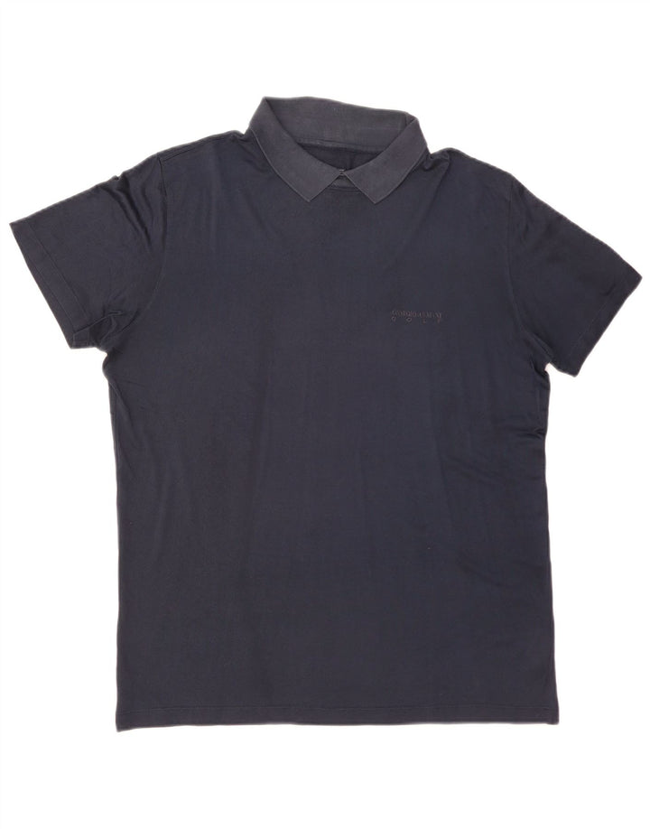 GIORGIO ARMANI Polo Homme IT 50 Bleu Marine Moyen Soie