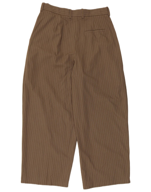 Marks & Spencer Pantalon Chino Femme UK 14 Large W32 L29 Marron Rayé