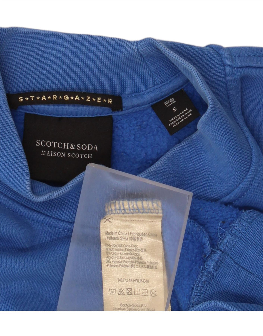 Scotch & Soda Sweat-shirt graphique surdimensionné pour femme UK 10 Small Bleu