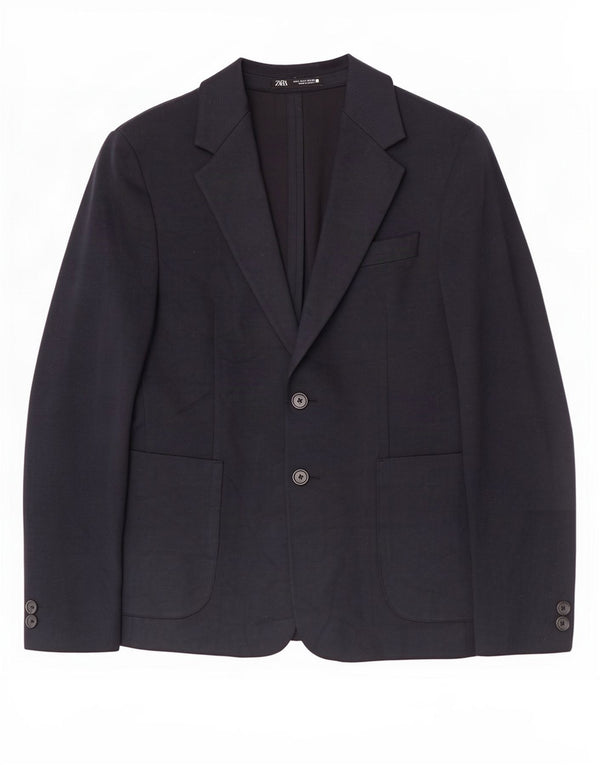 Zara Veste Blazer 2 Boutons Homme UK 36 Petit Bleu Marine Polyester