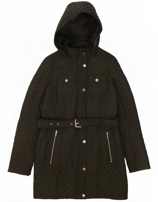 Marks & Spencer Manteau matelassé à capuche pour femme UK 10 Small Vert Polyester