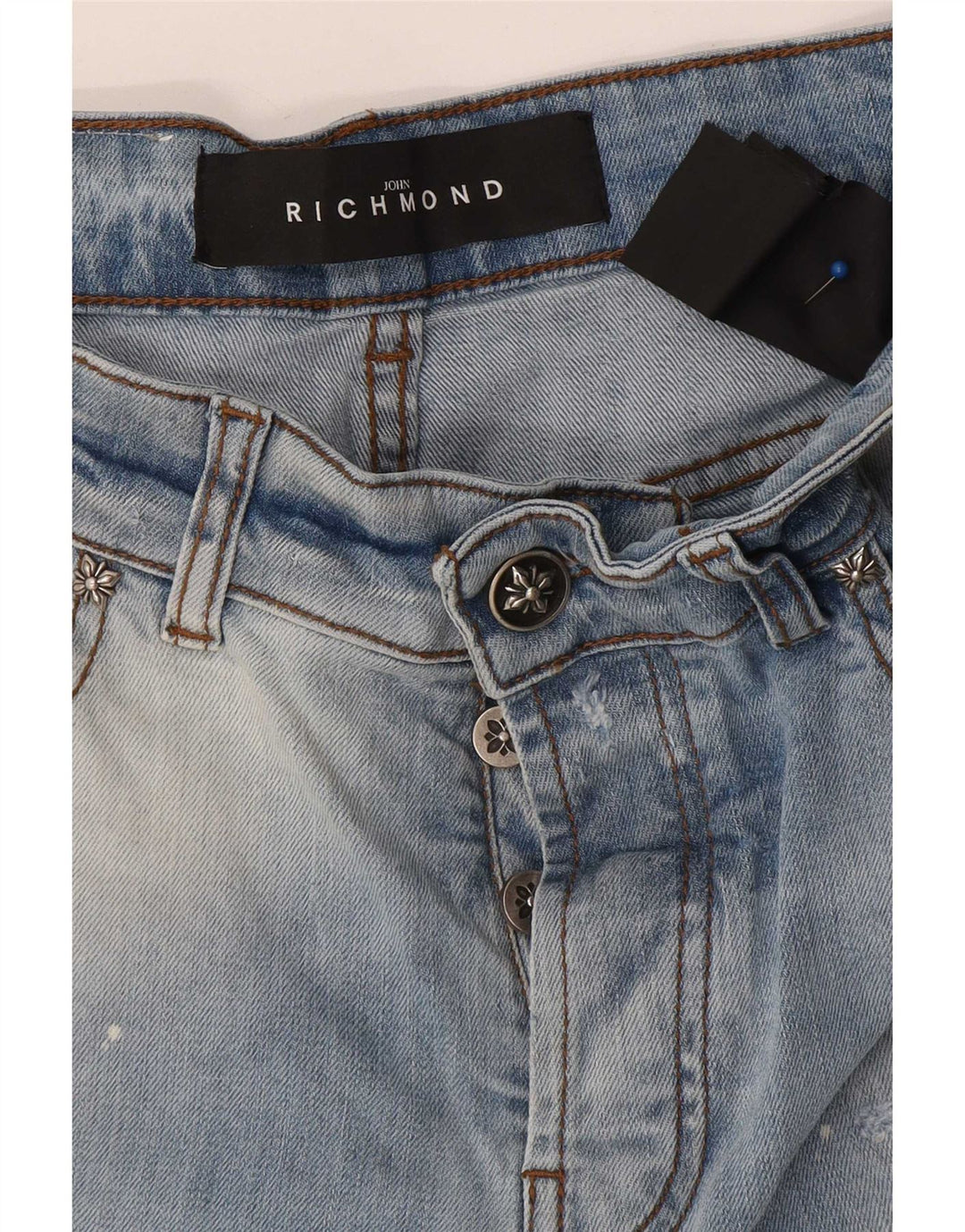 Richmond Jean slim effet vieilli W32 L30 pour homme Bleu