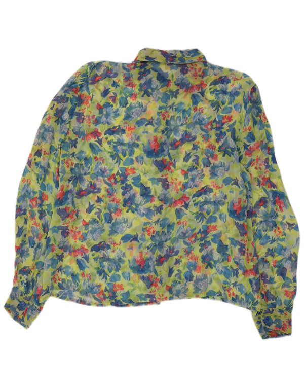 Leonik Chemisier transparent pour femme IT 52 2XL Vert Floral