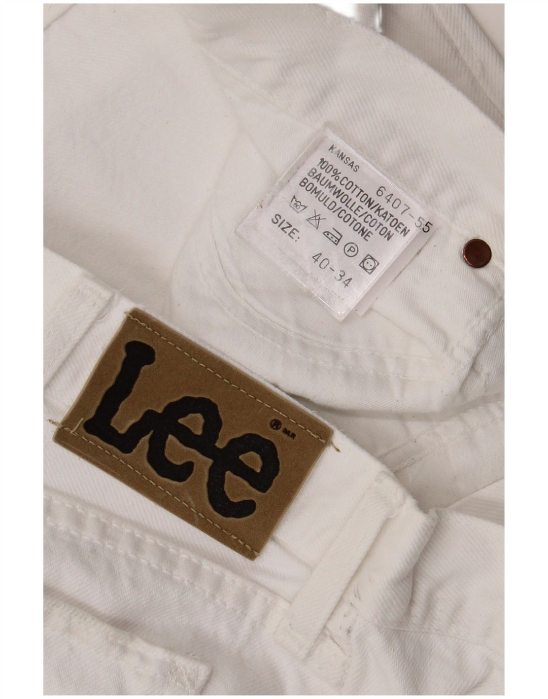 LEE Jean Droit Kansas Homme W40 L34 Blanc Coton