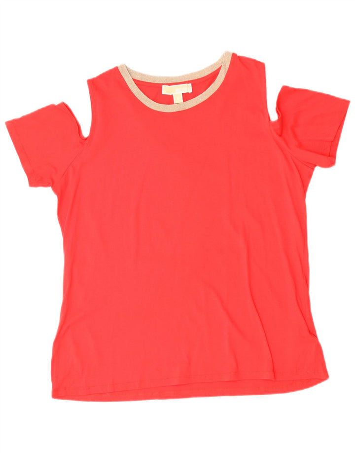 Michael Kors T-shirt à épaules dénudées pour femme UK 18 XL Coton rouge