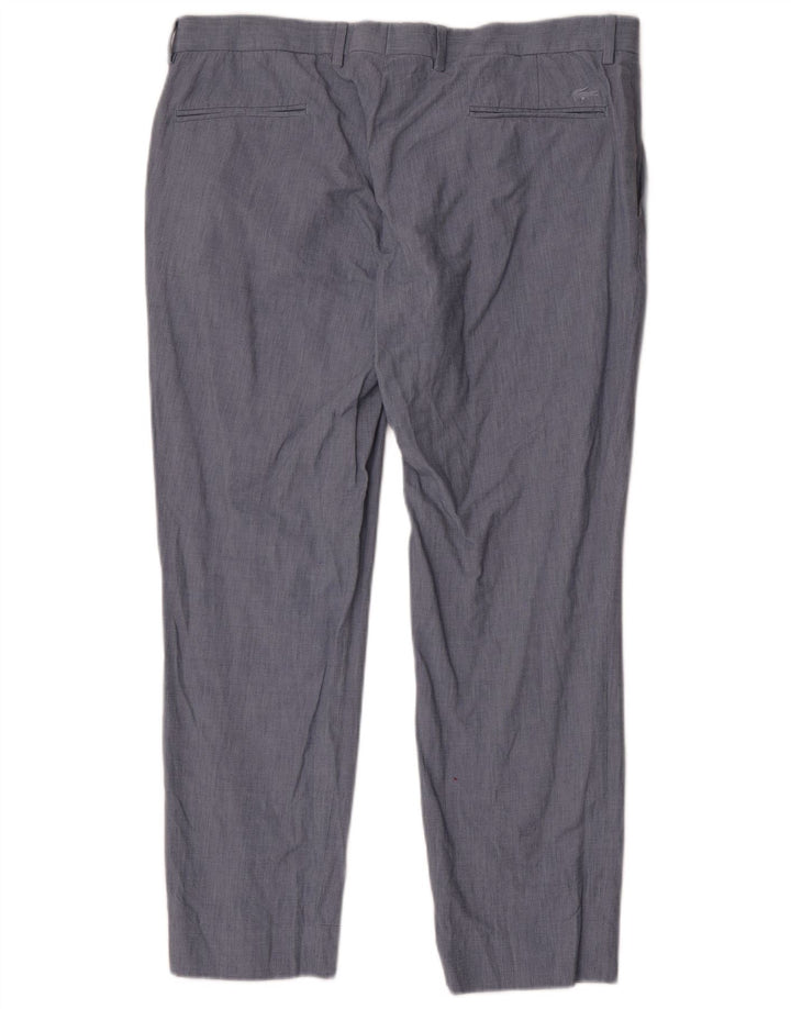 Lacoste Pantalon de costume slim homme W36 L28 Bleu Coton