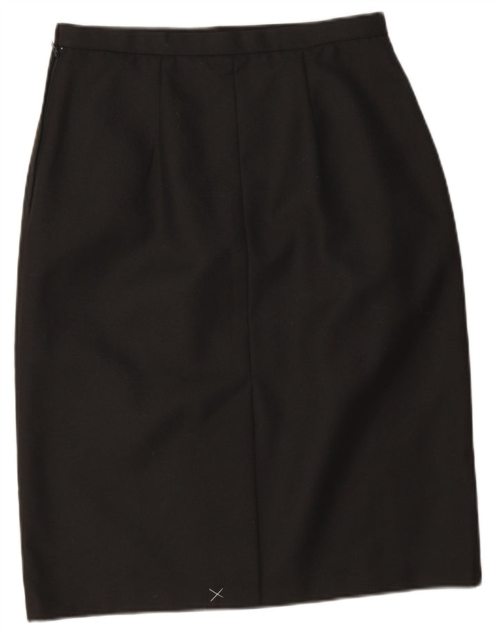 jupe crayon femme vintage UK 14 Moyen W28 Polyester Noir