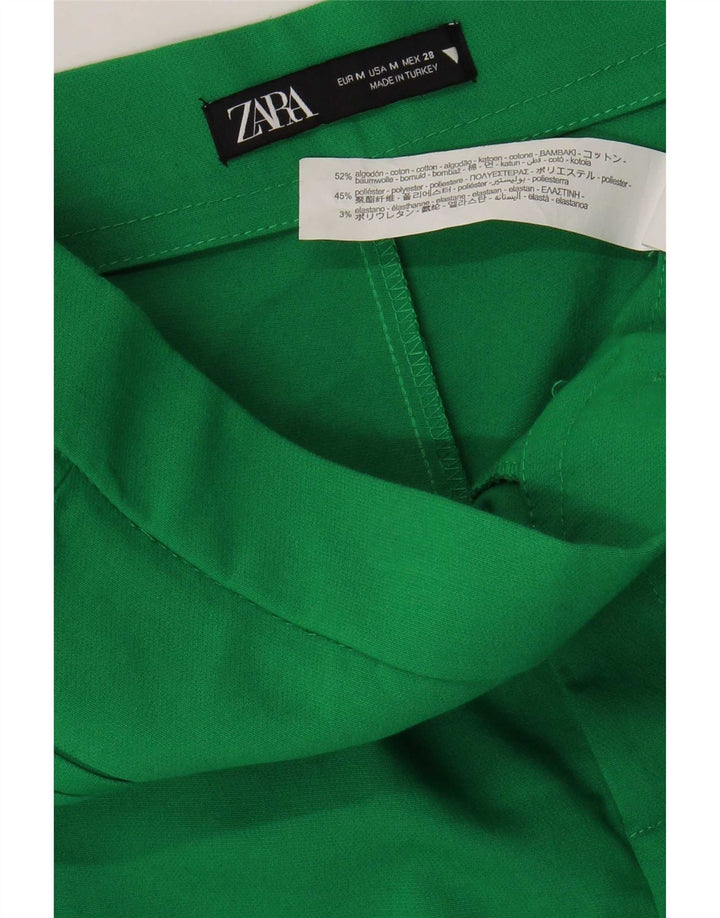 Zara Pantalon court Bootcut pour femme Medium W28 L25 Vert Coton