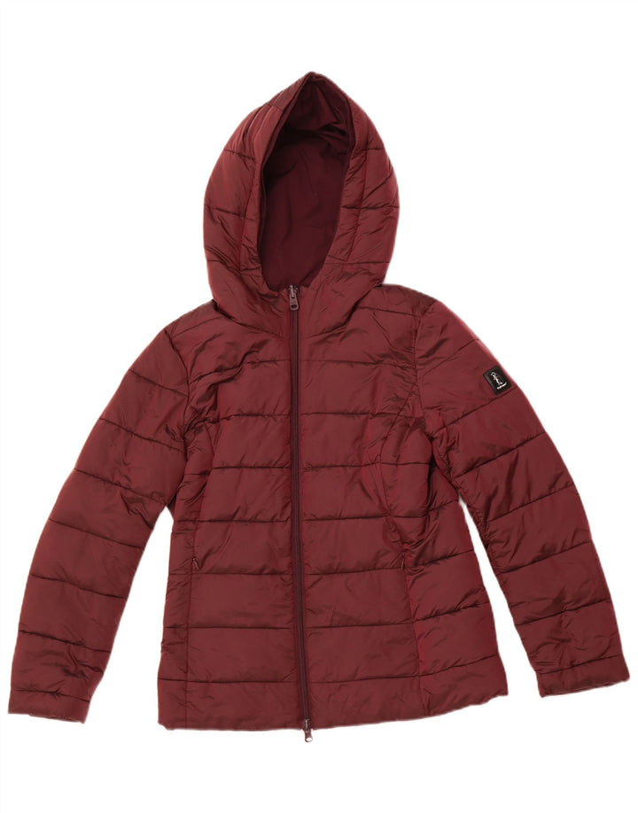 REFRIGUE Veste matelassée réversible à capuche pour femme UK 10 Small Bordeaux