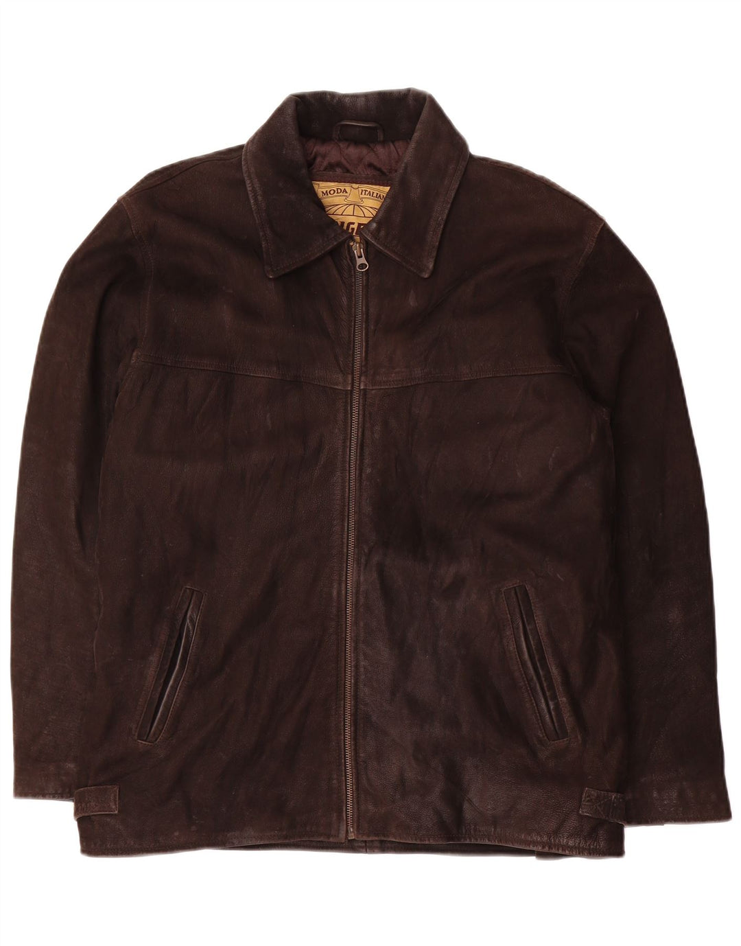 veste en cuir homme vintage UK 36 Petit Marron