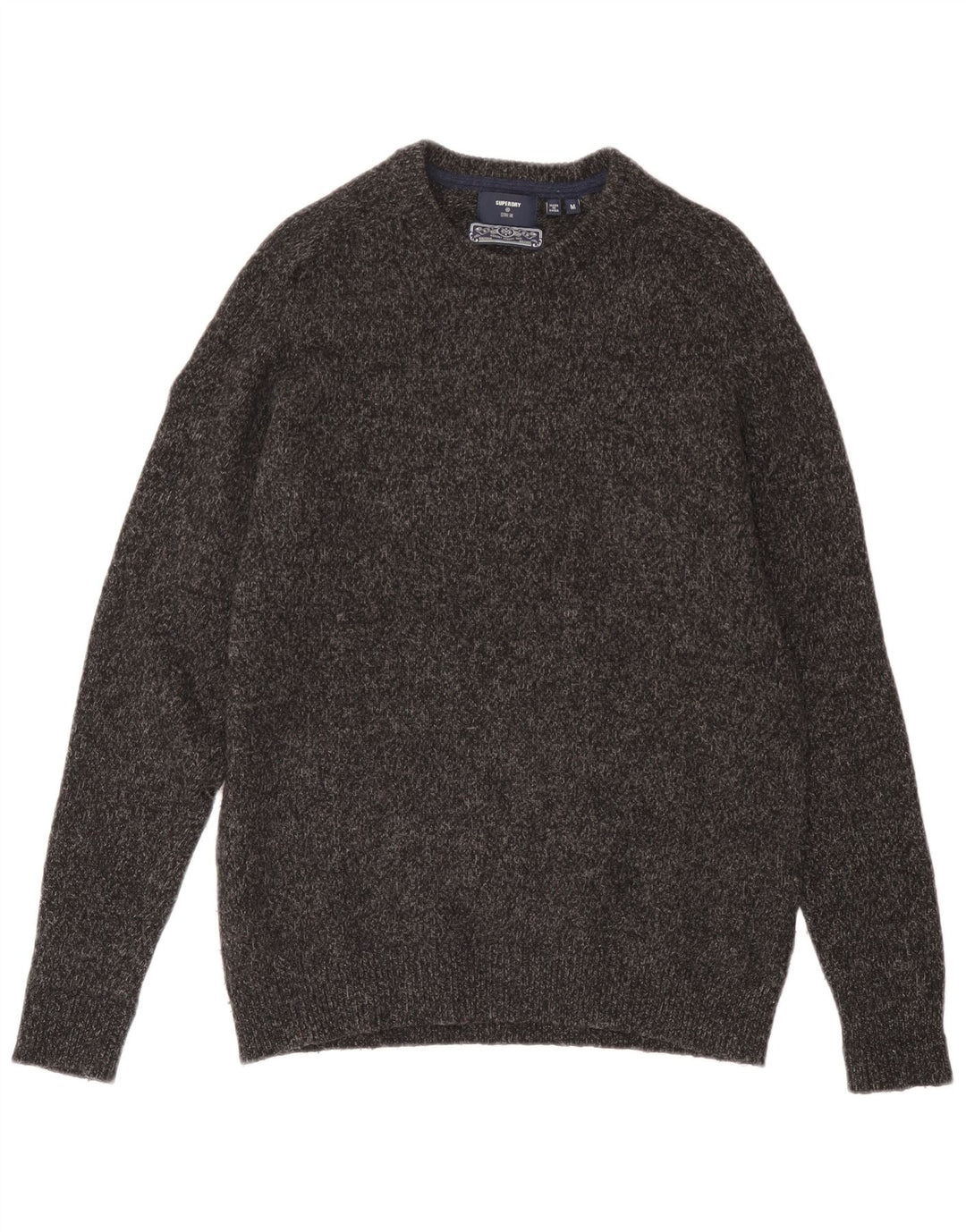 Superdry Pull à col rond en laine mouchetée gris moyen