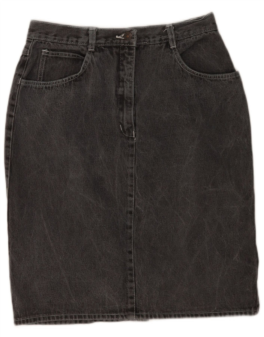 jupe en denim femme vintage IT 42 Moyen W28 Coton Gris