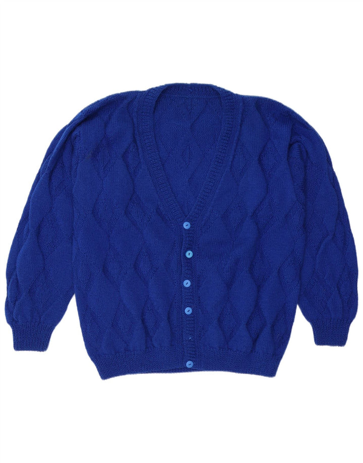 VINTAGE Pull Cardigan Homme XL Bleu Argyle/Diamant