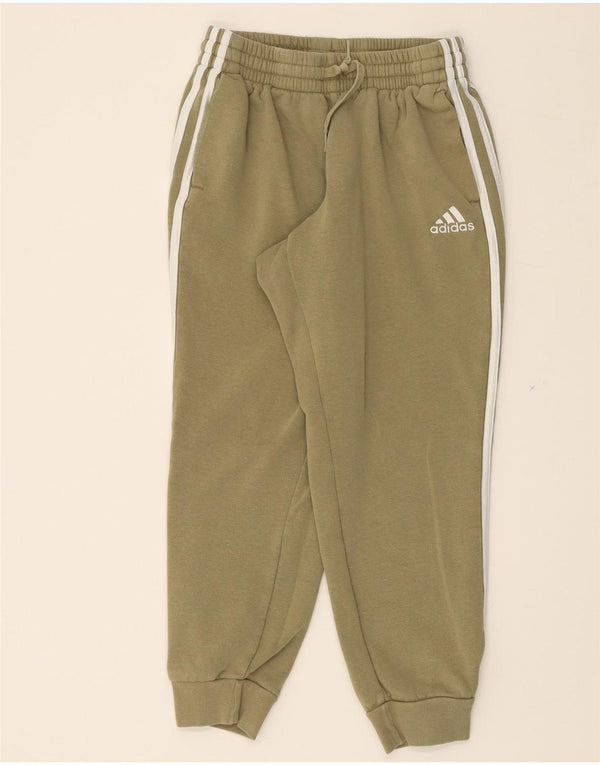 ADIDAS Womens Tracksuit Trousers Joggers UK 8 Small Khaki Cotton