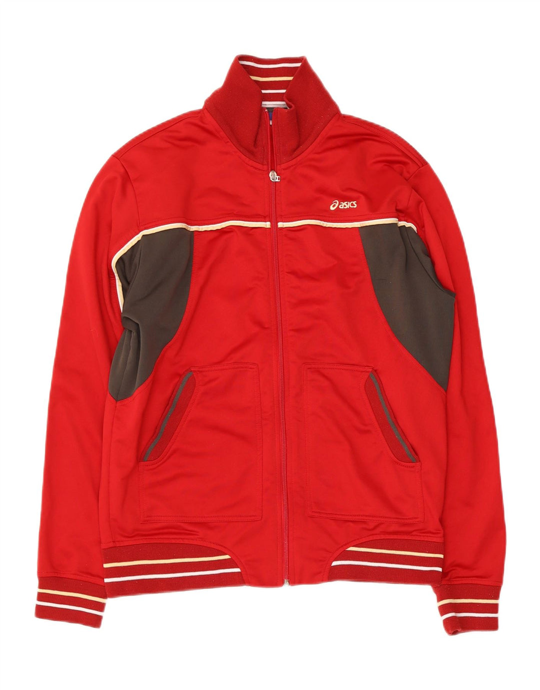 ASICS Veste de survêtement pour homme en polyester color block rouge moyen