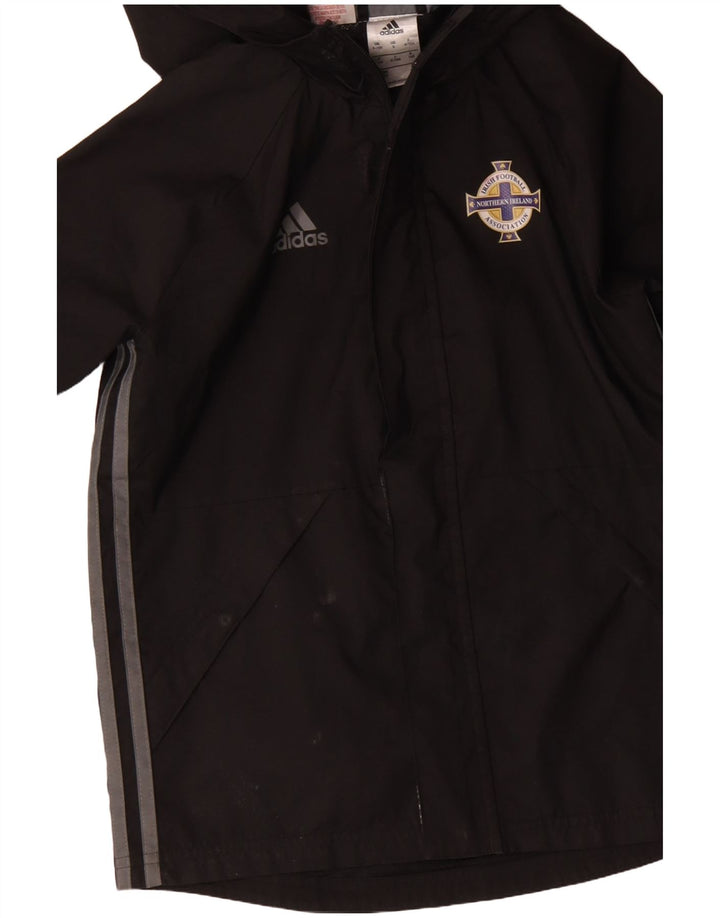Adidas Veste coupe-vent à capuche graphique pour garçon 9-10 ans Noir Polyester