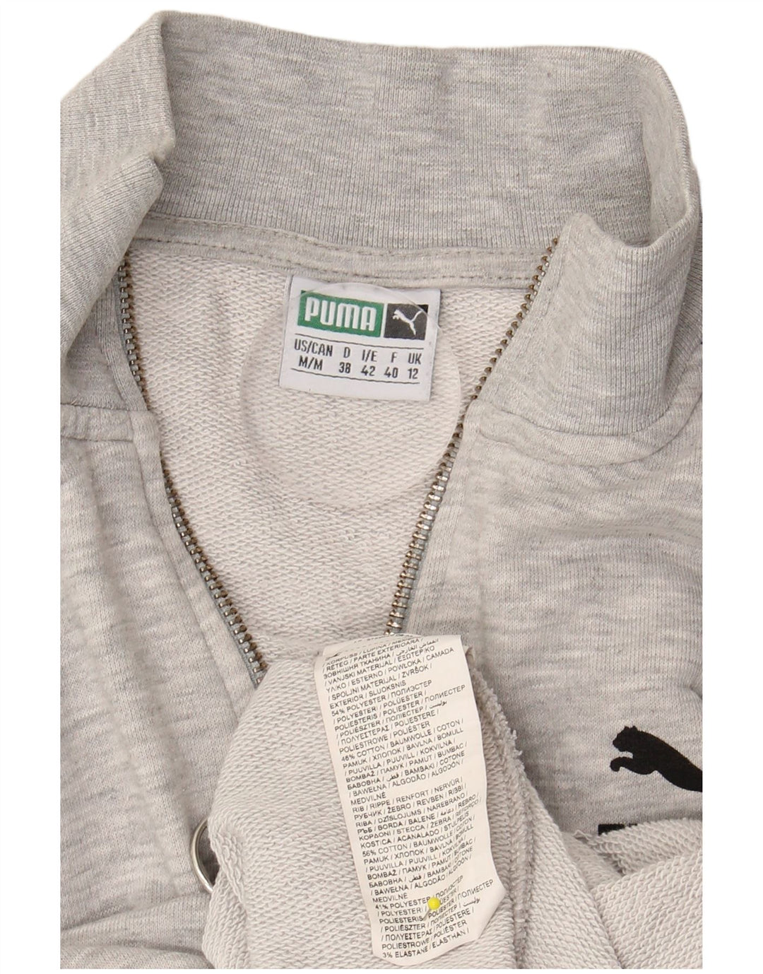 PUMA Sweat-shirt court pour femme UK 42 Gris moyen Colourblock