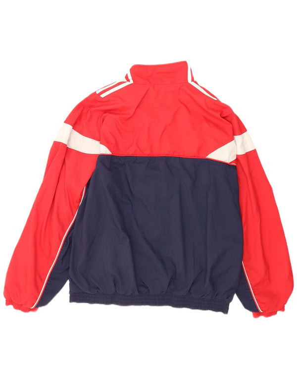 Adidas Veste de survêtement pour homme UK 46/48 XL Rouge Colorblock Polyester