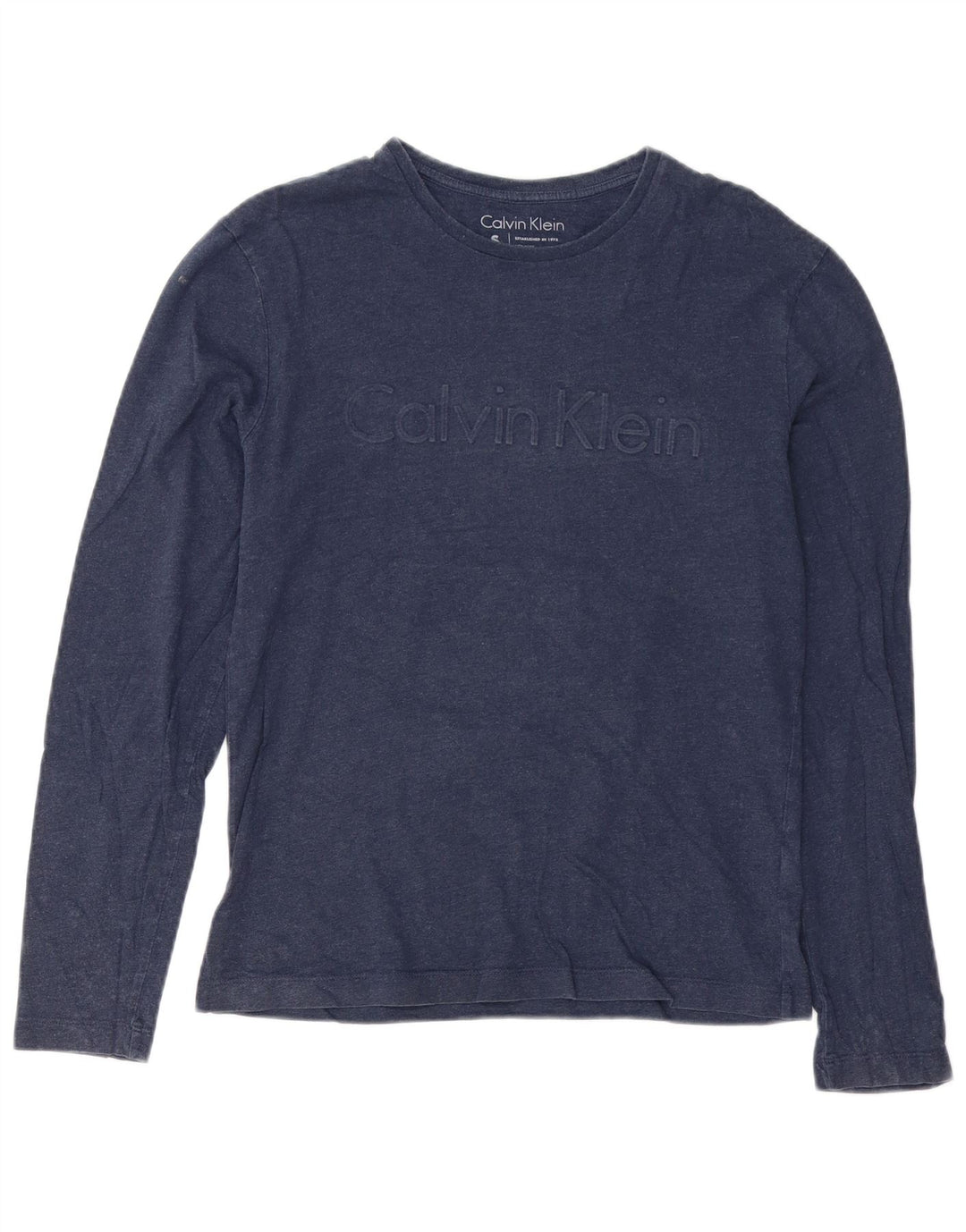 CALVIN KLEIN Haut graphique à manches longues pour homme en coton bleu marine Small