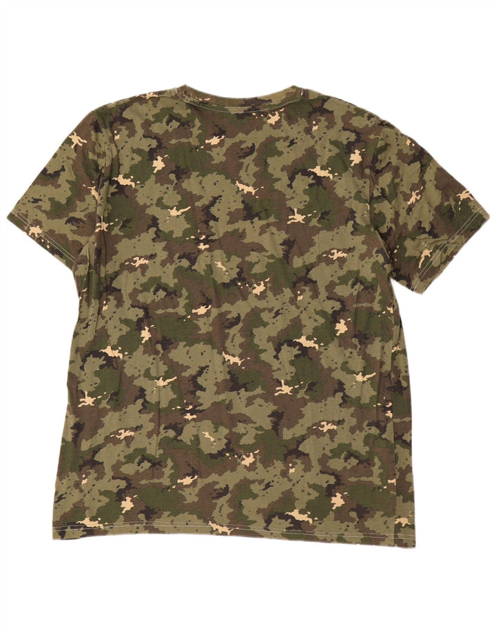 Decathlon T-Shirt Homme Top XL Kaki Camouflage