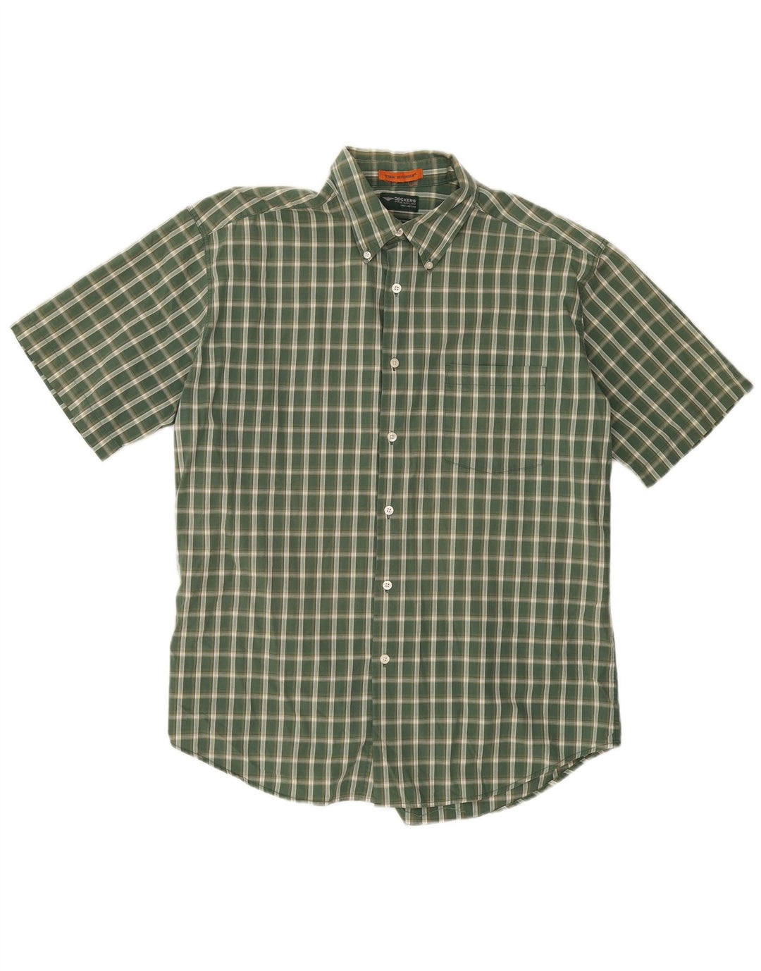 DOCKERS Chemise à manches courtes pour homme Stain Defender en coton à carreaux verts