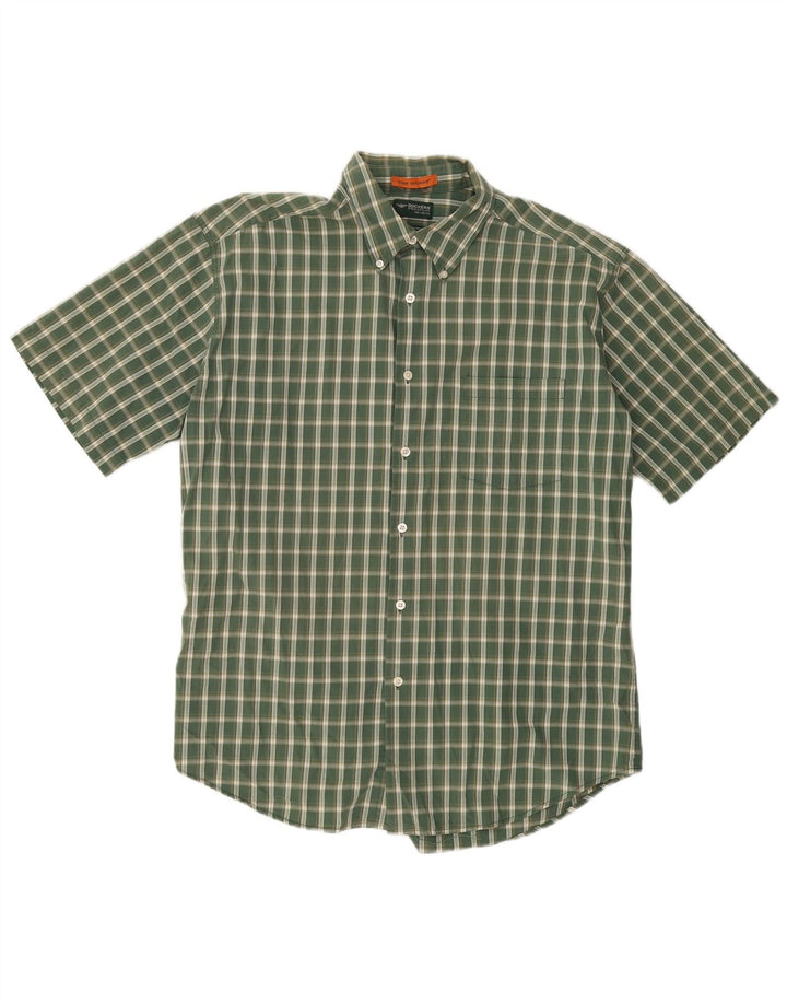 DOCKERS Chemise à manches courtes pour homme Stain Defender en coton à carreaux verts