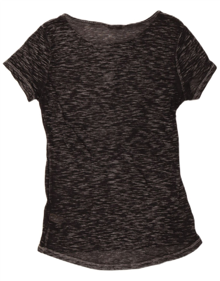 BKE T-shirt transparent pour femme UK 10 Petit coton moucheté noir