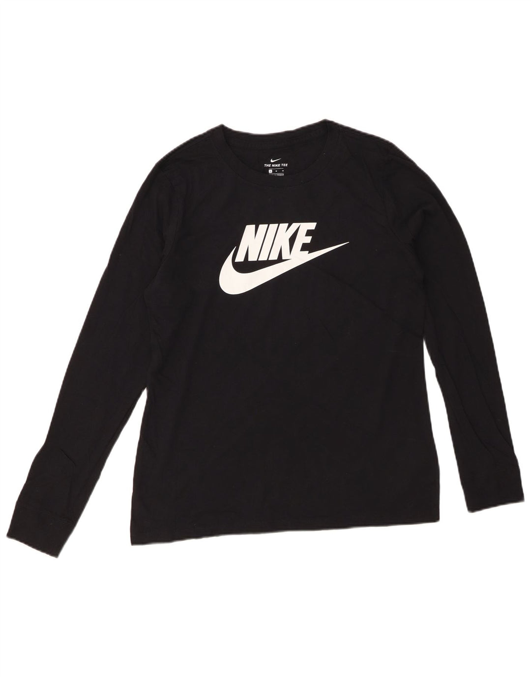 NIKE Haut graphique à manches longues pour femme UK 14 Coton noir moyen