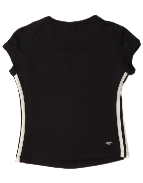Adidas Climalite Crop T-Shirt Top UK 10 Petit Nylon Noir