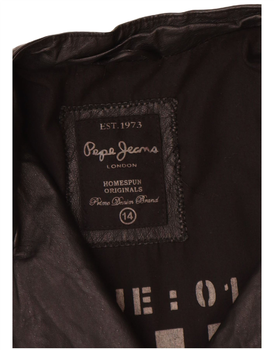 PEPE Jeans Veste de motard en cuir pour femme UK 14 Cuir noir moyen