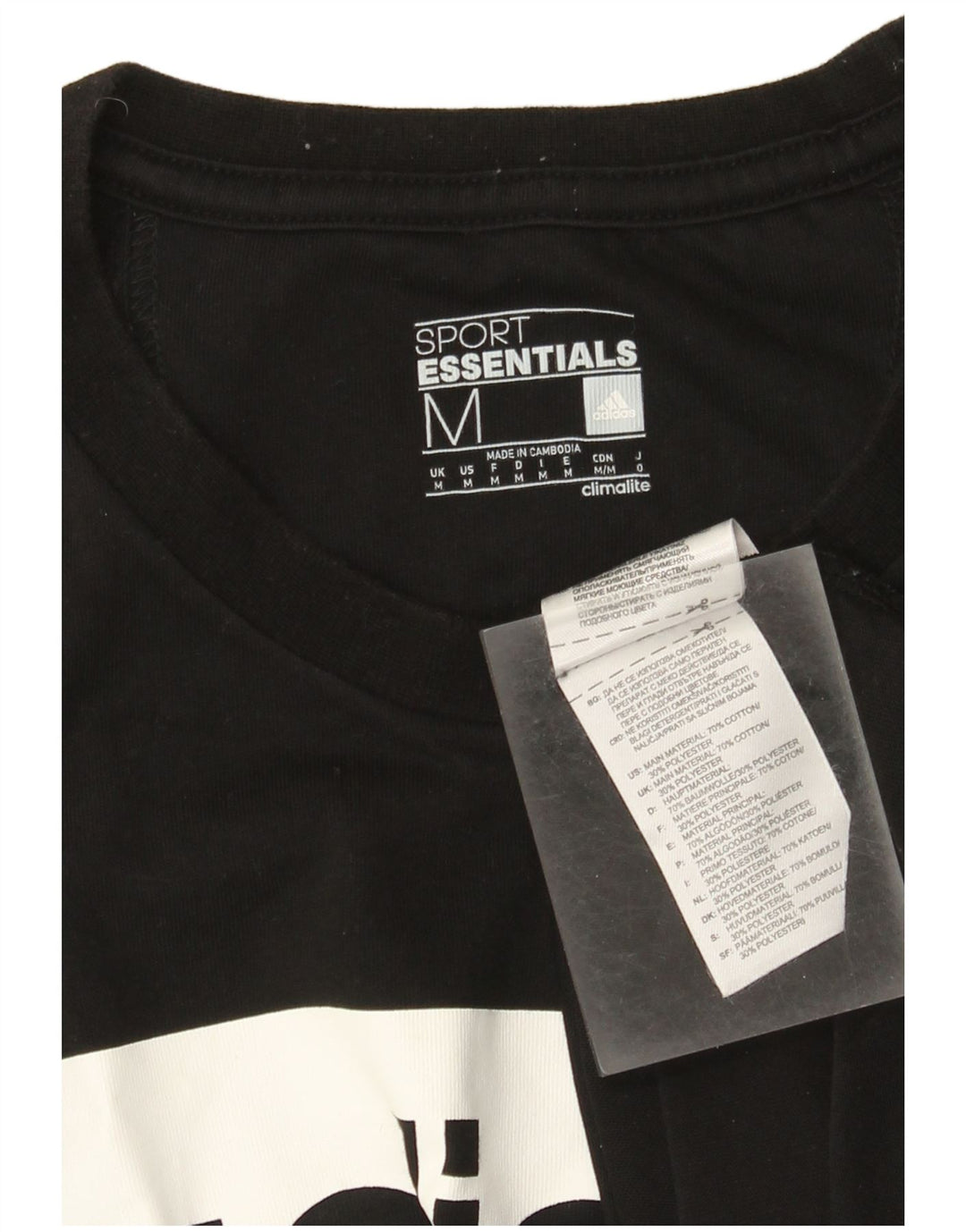 Adidas Hommes Climalite Graphic T-Shirt Haut Noir Moyen Coton