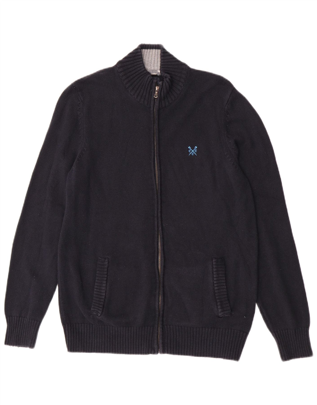 Crew Clothing Pull Cardigan Homme Bleu Marine Moyen Coton