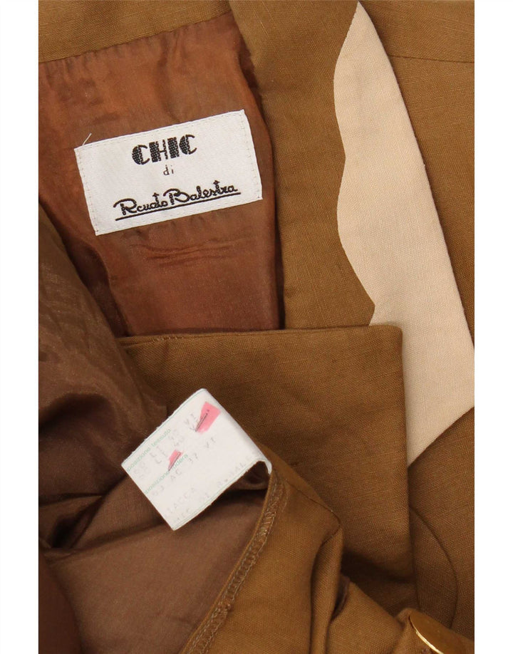 Renato Balestra Veste Blazer 3 Boutons Femme UK 12 Beige Moyen