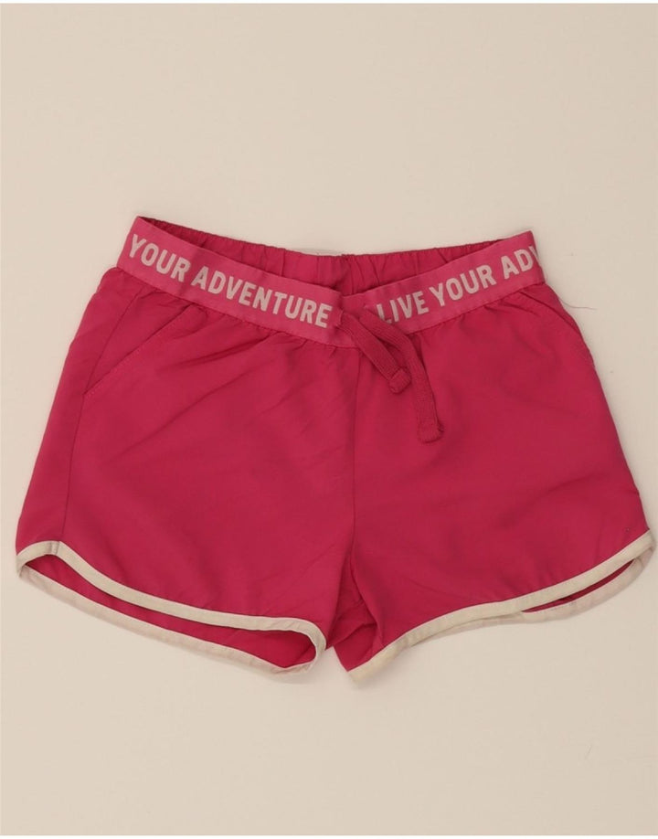 EDDIE BAUER Girls Graphic Sport Shorts 10-11 Years Medium Pink Polyester Vintage Eddie Bauer and Second-Hand Eddie Bauer from Messina Hembry 