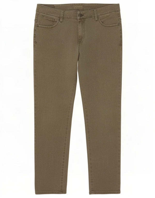 Lacoste Jeans Slim Femme Taille 46 Large W34 L28 Coton Kaki