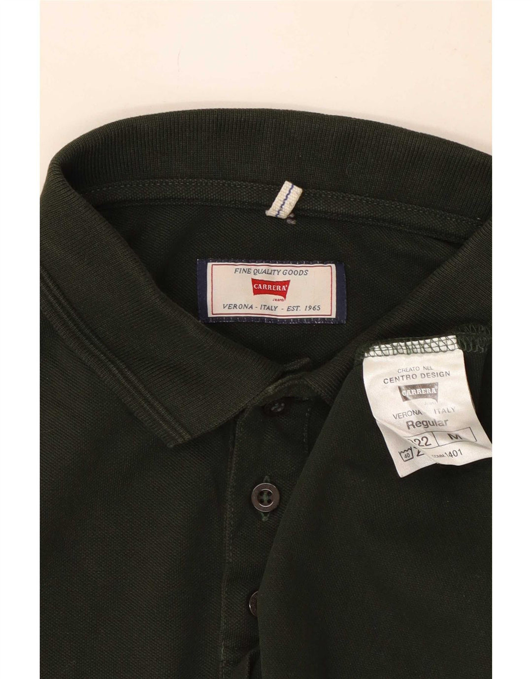 Carrera Polo à Manches Longues Regular Fit Homme Vert Moyen Coton