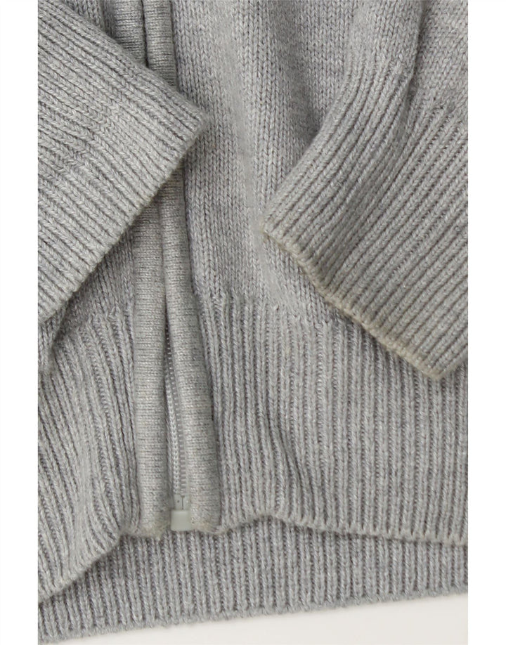 CREW CLOTHING Pull Cardigan Homme Gris Moyen Coton
