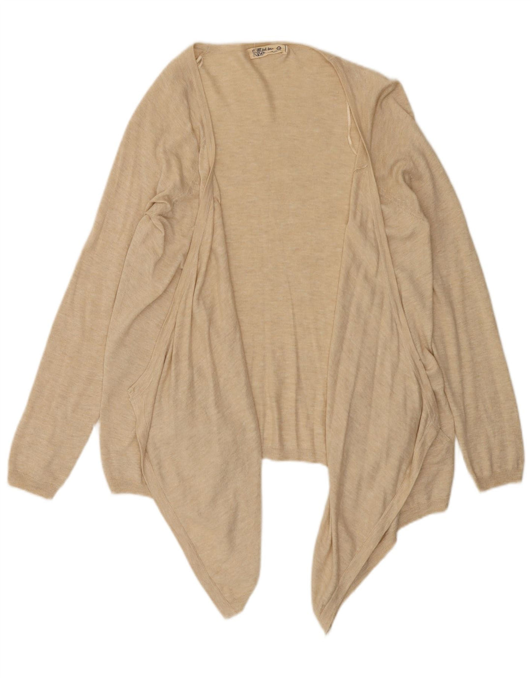 Fat Face Haut Cardigan Ouvert Asymétrique pour Femme UK 12 Beige Moyen Moucheté